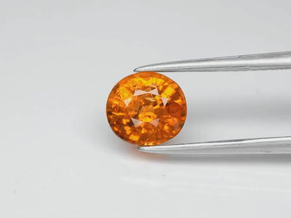 1.55ct ETW Orange Spessartine Garnet Gemstone – Cushion Cut