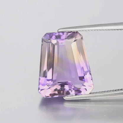 8.30ct ETW Earth-Mined Light Yellow & Purple Ametrine – Fancy Cut, Unheated