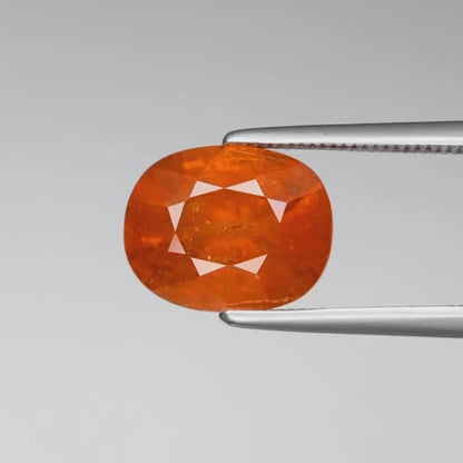 3.82ct ETW Orange Spessartite Garnet Gemstone – Oval Cut