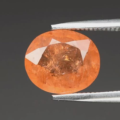 2.28ct ETW Orange Spessartine Garnet Gemstone – Oval Cut