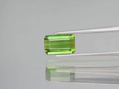 3.01ct ETW Natural Green Tourmaline Gemstone – Octagon Cut