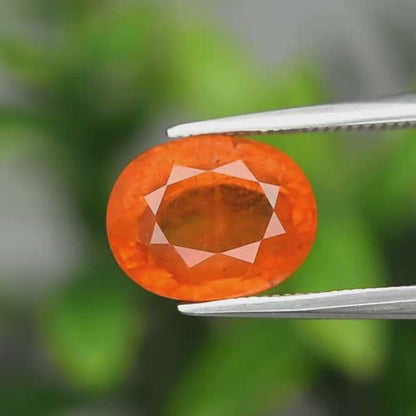 3.15ct ETW Earth-Mined Orange Spessartite Garnet – Oval Cut