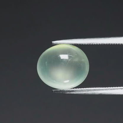 4.04ct ETW Earth-Mined Green Prehnite – Oval Cabochon, Unheated