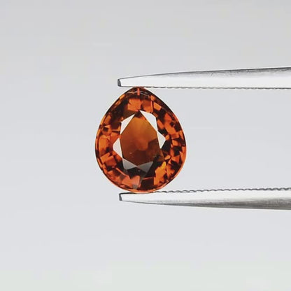 1.46ct ETW Orange Tourmaline Gemstone – Pear Cut