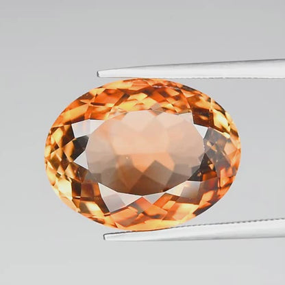 14.99ct ETW Earth-Mined Champagne Topaz – Oval, Large Stone