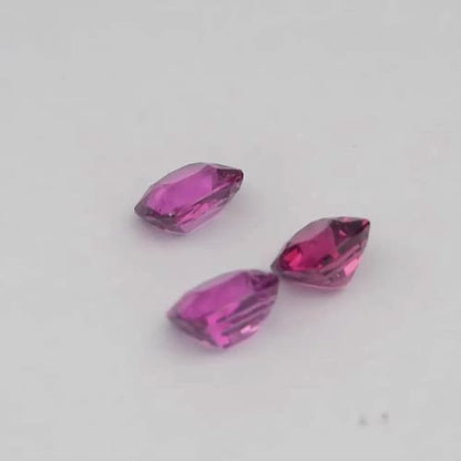 3pcs Lot 2.34 ct ETW Purplish Pink Rhodolite Garnet – Cushion Cut