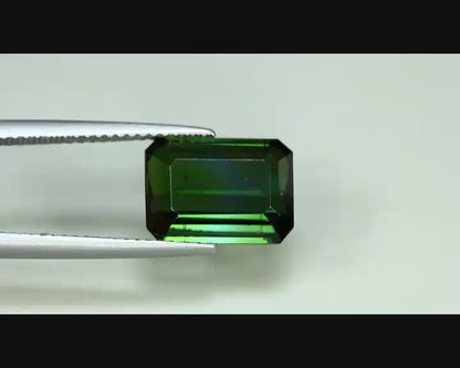 4.00ct ETW Earth-Mined Hunter Green Tourmaline – Octagon Cut, Unheated