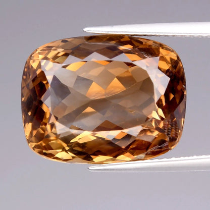 19.11ct 16.5x13mm VVS Cushion Natural Champagne Topaz - Brazil Gemstone