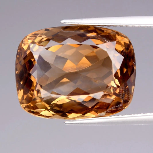 19.11ct 16.5x13mm VVS Cushion Natural Champagne Topaz - Brazil Gemstone