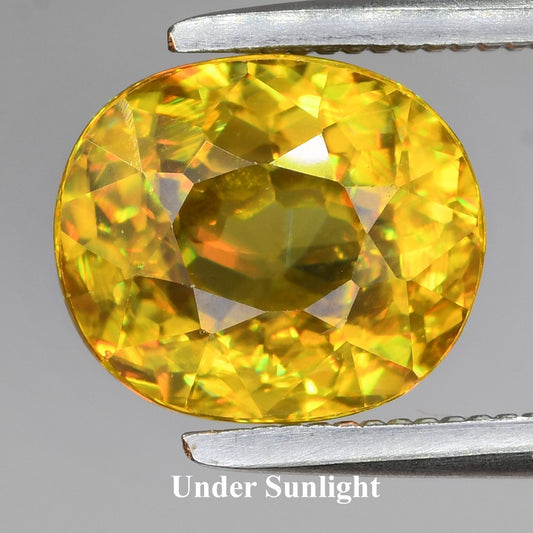 2.57ct ETW Earth-Mined Greenish Yellow Sphene – Oval